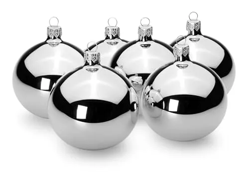 SIKORA Essentials Klassische Christbaumkugeln aus Glas in silber von SIKORA