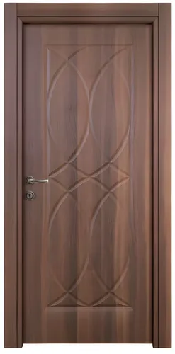 Braune Designer Kompletttür mit PVC-Beschichtung - Hochwertige Hoteltür in modernem Design, ideal für verschiedene Räume. Mit robustem Holzwerkstoff und 2 Jahren Herstellergarantie. Maße: 96 x 209 cm.