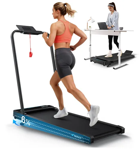 MERACH 2-in-1 Laufband mit 6 % Steigung und LED-Display