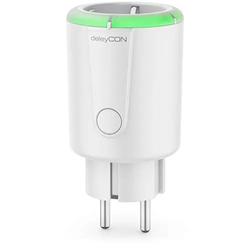 deleyCON Digitale Zeitschaltuhr Countdown Funktion Timer Zeitschalter Schaltuhr Steckdose 15 bis 75 Minuten Schaltzeit max. 1800W mit erhöhtem Berührungsschutz Innenbereich Weiß