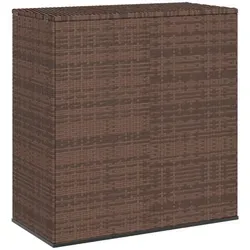 Garten-Kissenbox PE Rattan 100x49x103,5 cm Braun