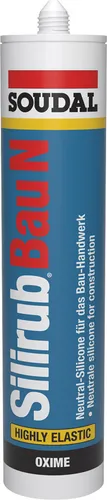 1x 300ml SOUDAL Silirub Bau N Weiss Bausilikon Silikon Silicon Dichtstoff