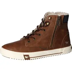 MUSTANG Herren High Top Sneaker Braun EU 45 - Wanderschuhe mit Warmfutter und praktischem Reißverschluss, ideal für kalte Tage und stilvolle Abenteuer.