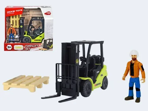 Gabelstapler mit Palette und Fahrer