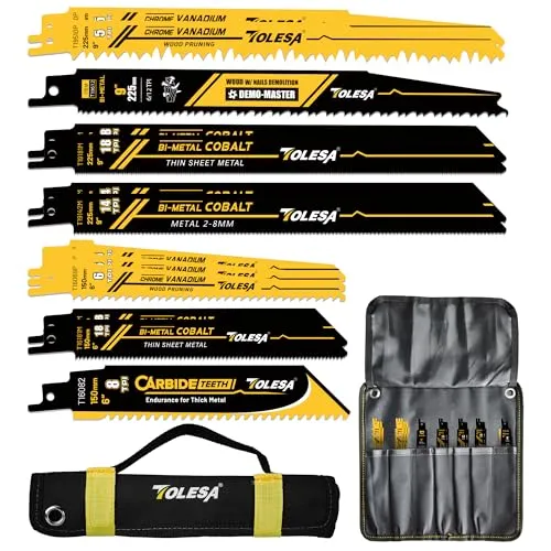 TOLESA 13tlg Säbelsägeblätter Set, für Holz, Holz mit Nägeln und Metall