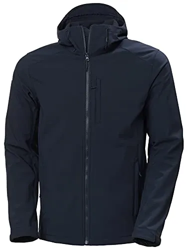 Helly Hansen Herren Paramount Hooded Softshell Jacke, Marineblau, L EU - Outdoor Freizeitjacke für Herren, warm, flexibel und atmungsaktiv mit PFC-freier wasserabweisender Behandlung – ideal für sportliche Aktivitäten und umweltfreundlich hergestellt.