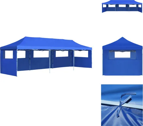 vidaXL Faltzelt Partyzelt Pop-Up mit 5 Seitenwänden 3 x 9 m Blau