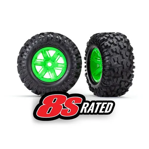 Produktbild Traxxas 7772G Reifen verklebt X-Maxx grün Maxx AT (2)