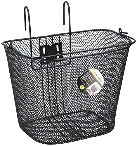 Dunlop Fahrrad Korb 22L - Fahrradkorb Vorne - Lenkerkorb Fahrrad 35 x 24,5 x 26 cm - Korb für Elektrofahrräder und Fahrrad Frauen - Fahrrad Zubehör - Metall - Schwarz