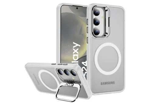 CoolGadget Handyhülle Hybrid Luxury Handy Case für Samsung Galaxy S24 6,2 Zoll, Hülle Massiv Metallständer aufklappbar Schutzhülle für Magsafe Zubehör