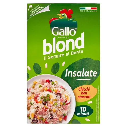 Gallo Riso Blond Insalate,100% Italienischer Reis,Kochzeit 10 Minuten,1Kg
