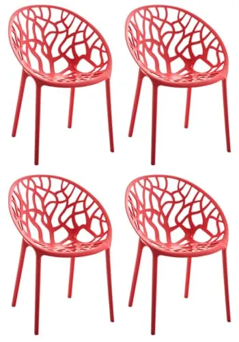 CLP 4er Set Gartenstühle Hope in rot von CLP
