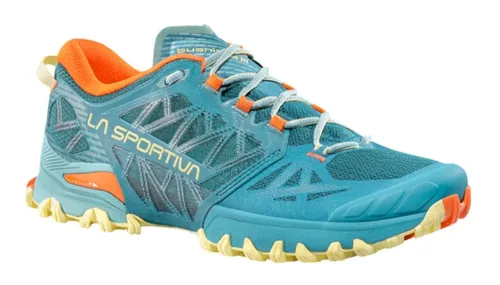 La Sportiva Bushido III Woman Everglade/Zest (40) - Laufschuhe für Offroad-Gelände, griffig und stabil mit verbesserter Atmungsaktivität. Ideal für Skyraces, bietet optimalen Grip und Komfort.