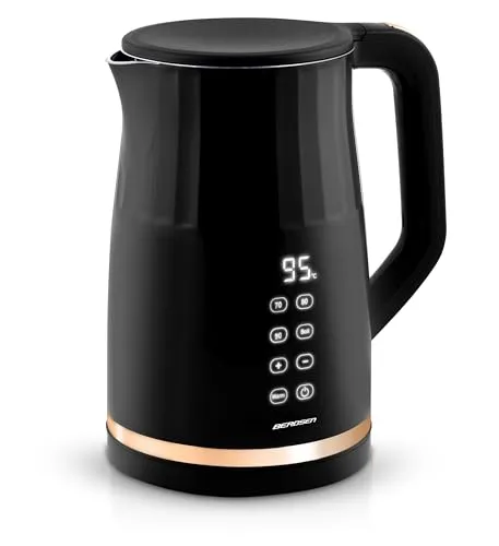 Berdsen Wasserkocher Edelstahl 1,7 L mit Temperaturwahl