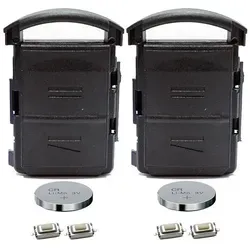 Repair Reparatur 2er Satz Gehäuse Funkschlüssel Fernbedienung Autoschlüssel 2X Gehäuse + 4X Mikrotaster + 2X CR2032 Batterie kompatibel mit Opel