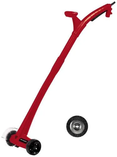 Einhell Elektrischer Fugenreiniger GC-EG 1410 - 140 W, ergonomischer Führungsholm und Führungsrad, inklusive Stahl- und Nylonbürste für einfache Fugenreinigung