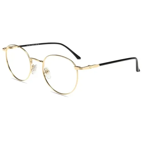 Firmoo Lesebrille mit Sehstärke 2.5x Blaulichtfilter Sehhilfe Gläser Lesehilfe Lesebrille Blendfrei Kratzfest(Glod)