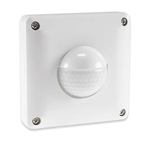 ChiliTec Bewegungsmelder Aussen Unterputz IP65 190° Ersetzt einen Lichtschalter I Dichtung 9m Reichweite 230V I 2 & 3 Draht Anschluss I Weiß