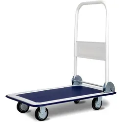 COSTWAY Klappbarer Transportwagen bis 150 kg - Robuster Plattformwagen mit 360° Lenkrollen und rutschfester Oberfläche. Ideal für den einfachen Transport von schweren Lasten. Kompakt klappbar für platzsparende Aufbewahrung.