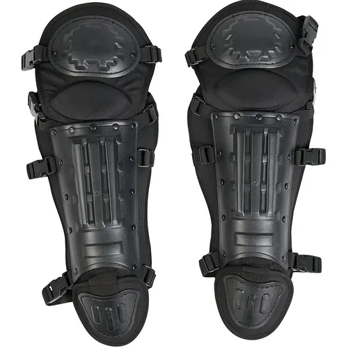Mil-Tec Unisex Anti RIOT Beinschützer – Schwarz, Einheitsgröße - Fahrradschutzkleidung mit hochwertiger Kunststoffschale und Polsterung für optimalen Schutz. Elastische Klettverschlüsse sorgen für individuelle Anpassung.