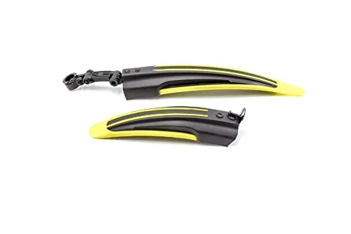 vhbw Fahrrad-Schutzblech Set schwarz/gelb kompatibel mit 24