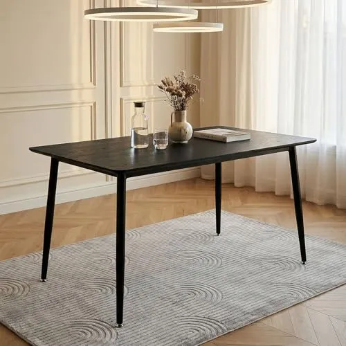 IDIMEX Esstisch Nora 120 x 80 cm - Moderner Küchentisch mit abgerundeten Ecken - Kompakter Esszimmertisch in schwarzer Holzoptik, ideal für kleine Räume. Stabiles Metallgestell und pflegeleichte Oberfläche sorgen für hohen Komfort und Langlebigkeit.