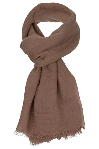 malito - Damen Modeschal aus Viskose - leichter Schal Unifarben - dünnes Halstuch - weich & atmungsaktiv S604 - (Braun)