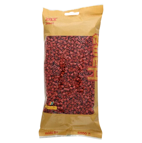 Hama 6000 Midi Bügelperlen 205-20 RotbraunØ 5 mm Perlen Steckperlen Beads