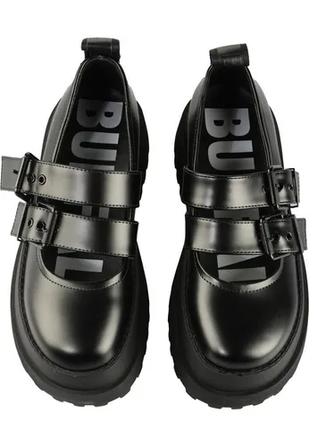 Buffalo Pluto Mary Vegan Plateauschuhe Schwarz Damen 40 EU in schwarz von Buffalo
