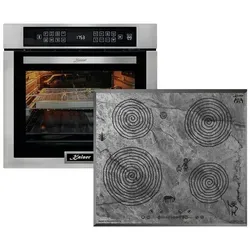 Kaiser Küchengeräte Backofen-Set Herd Set Autark Einbaubackofen Edelstahl,86L 15 Fkt. mit Induktions-Kochfeld, 4 Induktions-Kochzonen mit Power-Funktion, 60 cm EH 6306 N R +KCT 6705 FI Ära, mit 1-fach-Teleskopauszug
