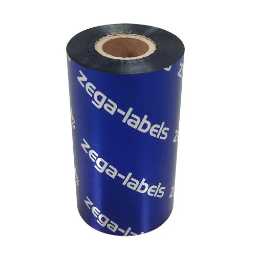 zega-labels Thermotransfer Farbband 110 mm x 300 m - zega blue (Wachs Premium) - Farbseite AUSSEN - Ribbon für Zebra ZT-Serie/ZM400/ZD420T/ZD421T/ZD230T - 1 Zoll Kern Ø 25 mm - für Papieretiketten