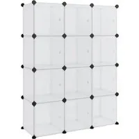vidaXL Regalsystem mit 12 Würfeln und Türen - Praktisches Regalsystem aus wasserdichtem PP mit 12 modularen Würfeln, ideal für Zuhause oder Büro. Robust und leicht zusammenbaubar, bietet viel Stauraum für Ihre Aufbewahrungsbedürfnisse.