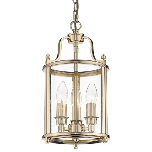 Licht-Erlebnisse Pendelleuchte JASSON, ohne Leuchtmittel, Glas Metall H: max. 148 cm D: 20 cm verstellbar in Gold 3x E14 Vintage