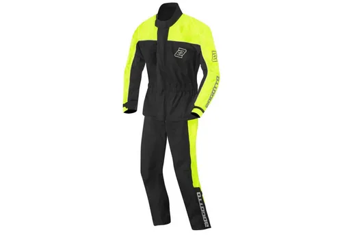Bogotto Motorradkombi Rain Kit 2-Teiler - Overalls für Motorradfahrer, wasserdicht und reflektierend, ideal für flexibles Tragen und optimalen Schutz bei Regenfahrten.