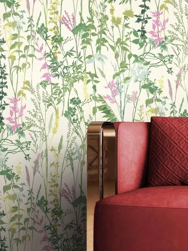 Newroom Vliestapete Grün - Romantische Blumentapete für Wohnzimmer und Schlafzimmer - Moderne Vliestapete mit floralen Motiven, perfekt für eine freundliche Wohnatmosphäre in jedem Raum.