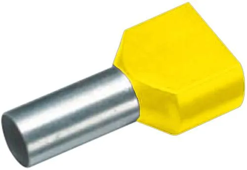 Cimco 18 2480 Zwillings-Aderendhülse 6mm² Teilisoliert Gelb 100St.