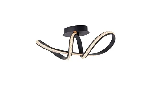 LED Deckenleuchte BRILLA schwarz dimmbar mit Kristallglas-Optik - Moderne Deckenlampe für stilvolle Räume. Dimmbar für individuelle Lichtstimmungen und energieeffizient. Ideal für Wohn- und Essbereiche.