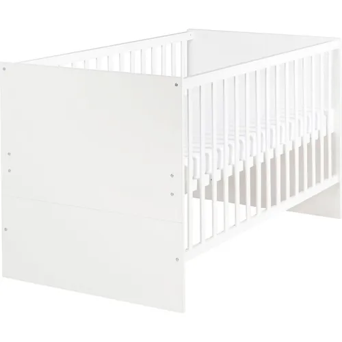 roba® Babybett Anton - Umbaubar & Höhenverstellbar in Weiß - Betten für Babys, mit 3-fach höhenverstellbarem Lattenrost und Umbaumöglichkeiten zum Juniorbett, ideal für eine lange Nutzungsdauer.