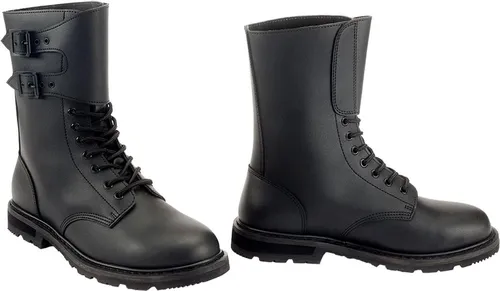 Brandit French Combat Boots, Schwarz, Größe: 9/43 - Hochwertige Wanderschuhe aus Leder mit 7-Loch Schnürung, verstärktem Fersenbereich und ölresistenter Sohle für optimalen Halt und Komfort beim Outdoor-Abenteuer.