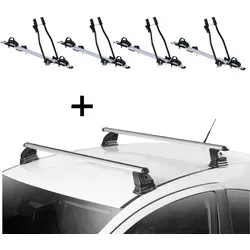 4x SAGITTAR Fahrradträger & VDP EVO ALU Dachträger für Peugeot 308 (2007-2013) - Komplettset mit 4x Fahrradträger und einem Dachträger für Peugeot 308 3-5 Türer. Ideal für den Transport von bis zu 4 Fahrrädern. Einfache Montage und hohe Stabilität durch Aluminium. Perfekt für lange Fahrten!