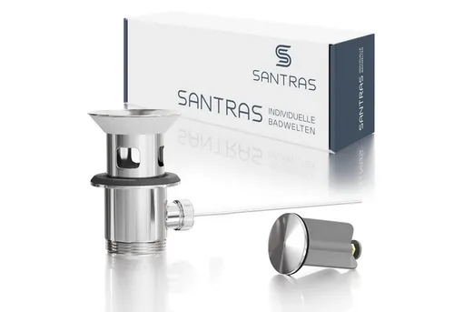 Santras Ablaufgarnitur für Armatur mit Zugstange (Exzenter) in Chrom