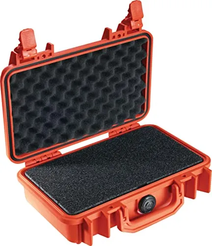 PELI Protector 1170 Schutzkoffer für Sicheren Transport von Kameraausrüstung, IP67 Wasserdicht, 3L Volumen, Mit Schaumstoffeinlage (Anpassbar), Orange