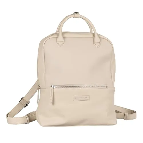 TOM TAILOR Damen Casual Rucksack, beige - Damen-Rucksackhandtaschen mit 13L Volumen, vielseitig tragbar dank verstellbarer Schulterriemen und stilvollem Design aus weichen Materialien.