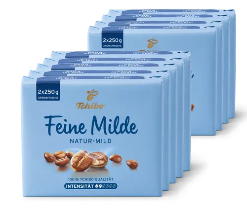 Tchibo - Feine Milde Gemahlener Kaffee 9x 500g - Kaffee, aromatischer gemahlener Kaffee mit mittlerer Röstung, ideal für jeden Tag und immer frische Ware.