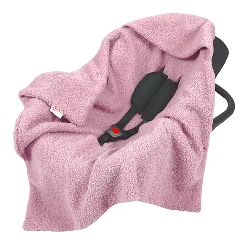 Babylux Einschlagdecke Bouclé 80x80 cm – Kuschelige Babydecke mit Kapuze für Autositz & Kinderwagen - KUSCHELIG & PRAKTISCH – Weiche Bouclé-Einschlagdecke für Babys, ideal für kalte Tage. Mit Gurtschlitzen für sichere Befestigung in Autositz und Kinderwagen. Pflegeleicht und robust, perfekt für jeden Ausflug.