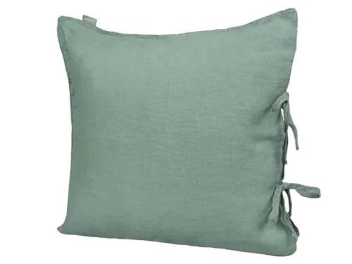beties Leinen Kissenbezug 40x40 cm - Stone-Washed in Natural-Mint - Kissenbezug aus 100% natürlichem Leinen mit Hotelverschluss, pflegeleicht und vorgewaschen. Ideal für optimalen Schlafkomfort und in vielen Farben erhältlich, um jedem Wohnstil gerecht zu werden.