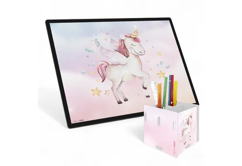 itenga Schreibtischunterlage itenga Schreibtischunterlage V1 mit Stifteköcher eckig EINHORN Aquarel