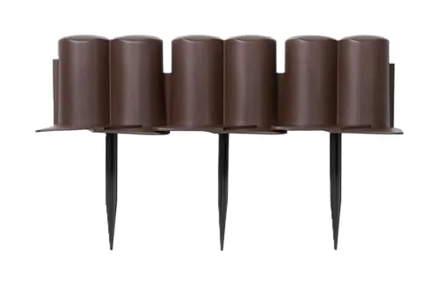 Prosper Plast IPAL6-R222 Gartenpalasade, 302 x 10 cm, Braun, 12 Stück - Gartenmöbel & Zubehör, langlebige Kunststoff-Palasade für eine stilvolle Gartenabgrenzung, wetterbeständig und pflegeleicht.