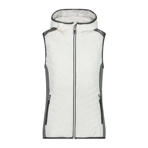 CMP Woman Vest Hybrid FIX Hood b.co gesso (A143) 38 in blau von CMP