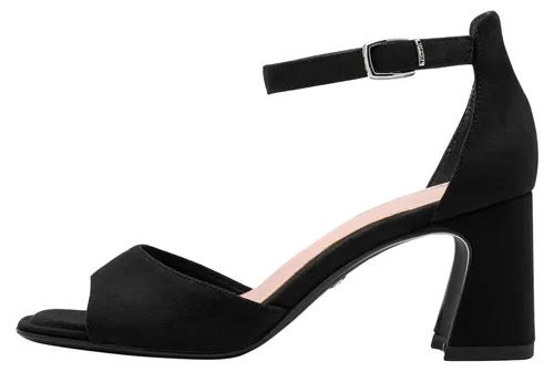 Tamaris Damen Sandalette 1-28318-46 in Schwarz, Größe 38 EU - Elegante Sandalette mit Fesselriemen und Karree-Spitze. Der Blockabsatz (7 cm) bietet sicheren Halt und Komfort. Perfekt für stilvolle Sommermomente!